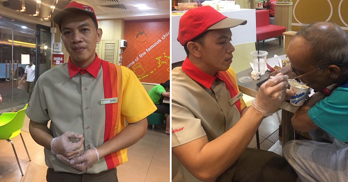 Jollibee Service Crew In Qatar Goes Viral For Feeding And Assisting Old